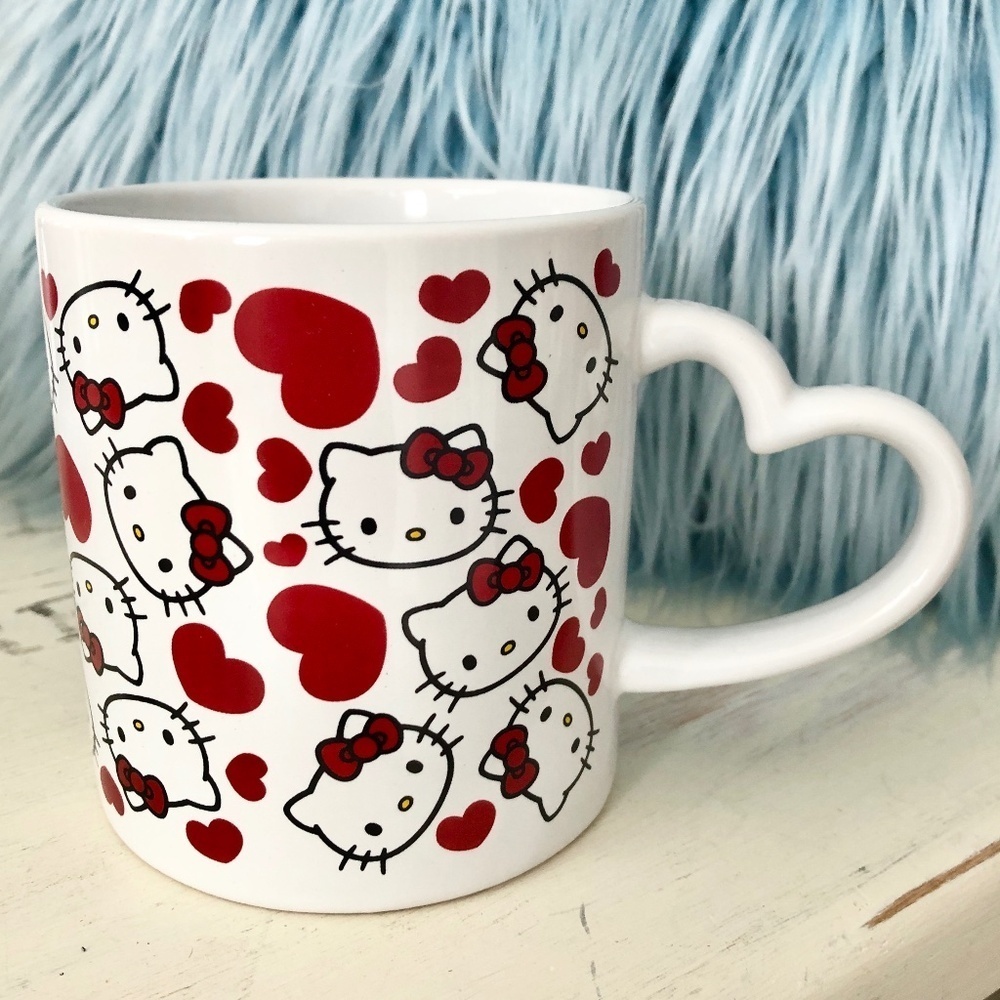 Hello Kitty, Ceramic, Coffee, Mug, Valentines Day, Hearts, Large, 16oz, Mug, NWT